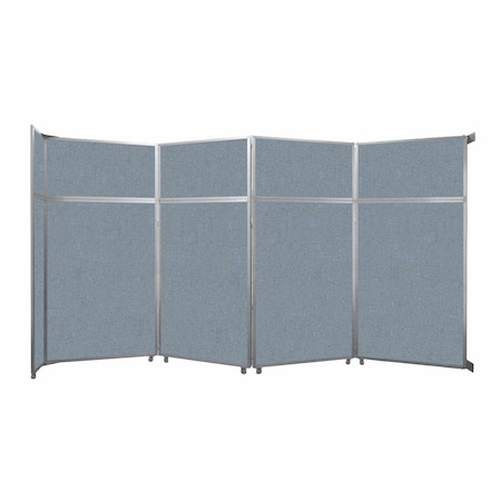 Versare Operable Wall Folding Room Divider 15'7" x 8'5-1/4" Powder Blue Fabric 1070404